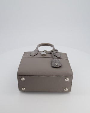 Louis Vuitton Grey Mini City Steamer in Grey Calfskin and Alligator Handles with Silver Hardware