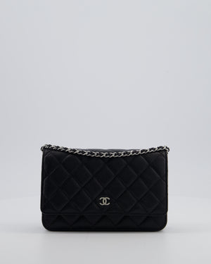 Chanel Black Wallet on Chain Bag in Caviar Leather with Silver Hardware