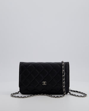 Chanel Black Wallet on Chain Bag in Caviar Leather with Silver Hardware