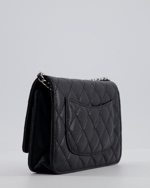 Chanel Black Wallet on Chain Bag in Caviar Leather with Silver Hardware