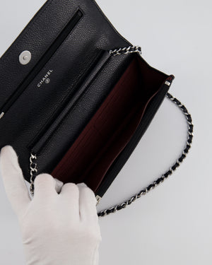 Chanel Black Wallet on Chain Bag in Caviar Leather with Silver Hardware