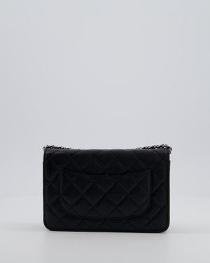 Chanel Black Wallet on Chain Bag in Caviar Leather with Silver Hardware