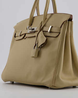 *FIRE PRICE* Hermès Birkin 25 Retourne Bag in Parchemin Swift Leather with Palladium Hardware