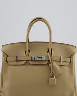 *FIRE PRICE* Hermès Birkin 25 Retourne Bag in Parchemin Swift Leather with Palladium Hardware