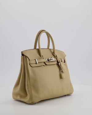 *FIRE PRICE* Hermès Birkin 25 Retourne Bag in Parchemin Swift Leather with Palladium Hardware