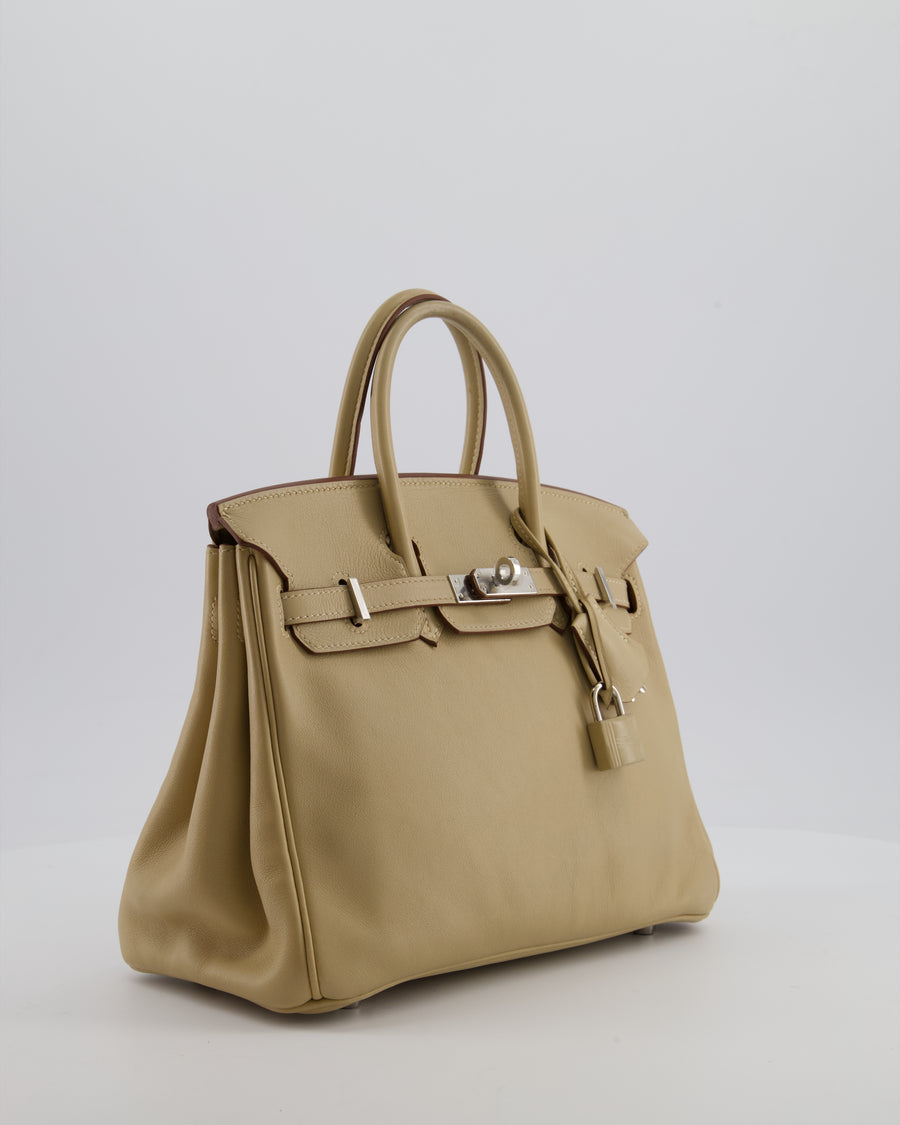 *FIRE PRICE* Hermès Birkin 25 Retourne Bag in Parchemin Swift Leather with Palladium Hardware