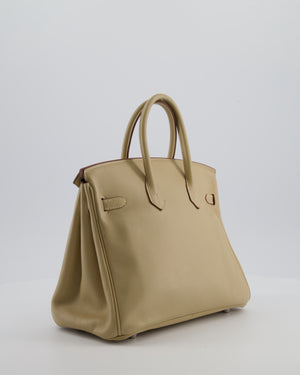 *FIRE PRICE* Hermès Birkin 25 Retourne Bag in Parchemin Swift Leather with Palladium Hardware