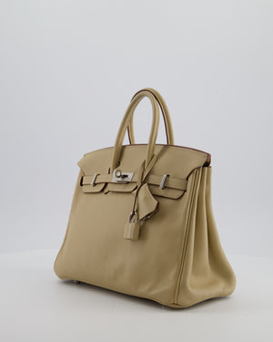 *FIRE PRICE* Hermès Birkin 25 Retourne Bag in Parchemin Swift Leather with Palladium Hardware