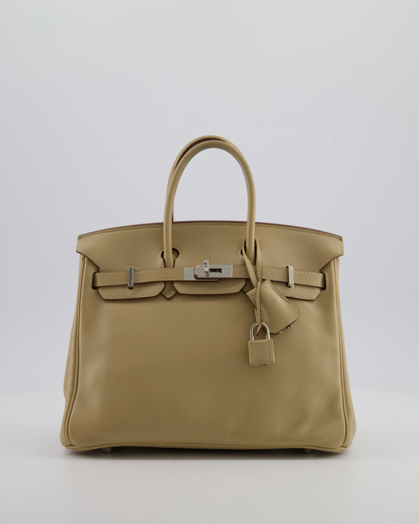 *FIRE PRICE* Hermès Birkin 25 Retourne Bag in Parchemin Swift Leather with Palladium Hardware