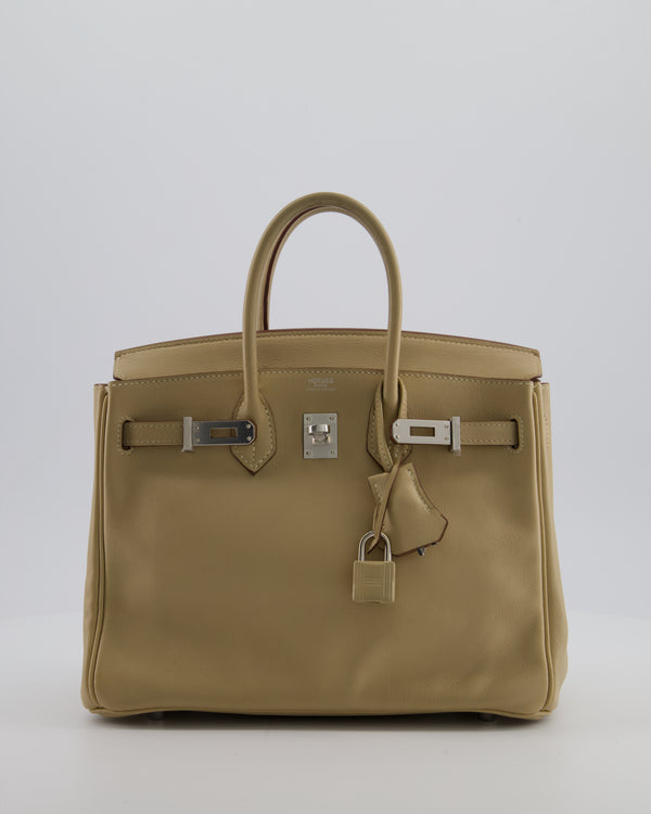 *FIRE PRICE* Hermès Birkin 25 Retourne Bag in Parchemin Swift Leather with Palladium Hardware