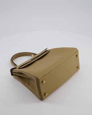 Hermès Kelly 25 Retourne Bag in Poussiere Swift Leather with Permabrass Hardware