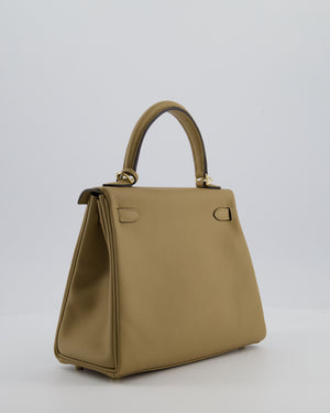 Hermès Kelly 25 Retourne Bag in Poussiere Swift Leather with Permabrass Hardware