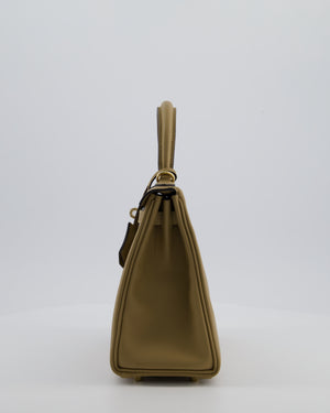 Hermès Kelly 25 Retourne Bag in Poussiere Swift Leather with Permabrass Hardware
