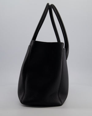 Chanel Vintage Black Executive Tote Bag in Calfskin Leather with Silver Hardware