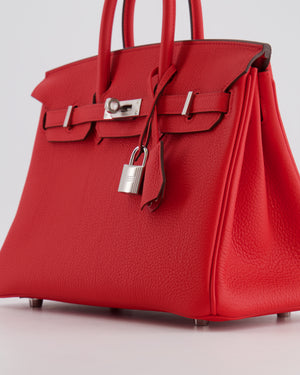 Hermès Birkin 25 Retourne Bag in Rouge de Coeur Togo Leather with Palladium Hardware