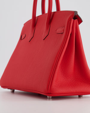 Hermès Birkin 25 Retourne Bag in Rouge de Coeur Togo Leather with Palladium Hardware
