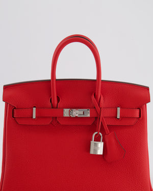 Hermès Birkin 25 Retourne Bag in Rouge de Coeur Togo Leather with Palladium Hardware