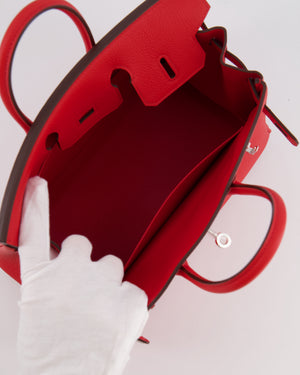 Hermès Birkin 25 Retourne Bag in Rouge de Coeur Togo Leather with Palladium Hardware