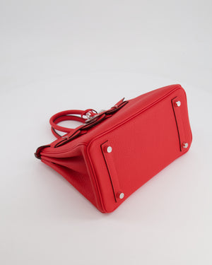 Hermès Birkin 25 Retourne Bag in Rouge de Coeur Togo Leather with Palladium Hardware