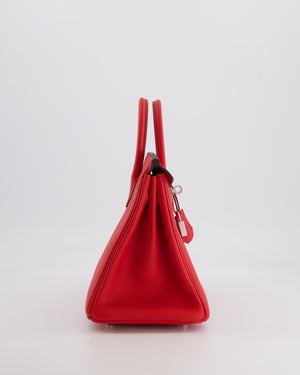 Hermès Birkin 25 Retourne Bag in Rouge de Coeur Togo Leather with Palladium Hardware