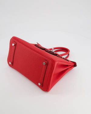 Hermès Birkin 25 Retourne Bag in Rouge de Coeur Togo Leather with Palladium Hardware