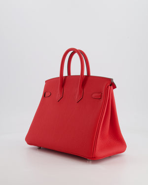 Hermès Birkin 25 Retourne Bag in Rouge de Coeur Togo Leather with Palladium Hardware