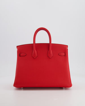 Hermès Birkin 25 Retourne Bag in Rouge de Coeur Togo Leather with Palladium Hardware