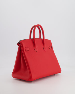 Hermès Birkin 25 Retourne Bag in Rouge de Coeur Togo Leather with Palladium Hardware