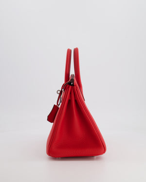 Hermès Birkin 25 Retourne Bag in Rouge de Coeur Togo Leather with Palladium Hardware