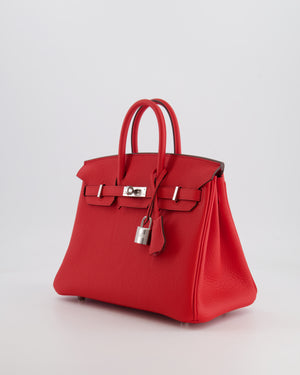 Hermès Birkin 25 Retourne Bag in Rouge de Coeur Togo Leather with Palladium Hardware