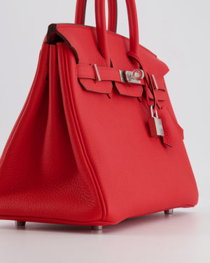 Hermès Birkin 25 Retourne Bag in Rouge de Coeur Togo Leather with Palladium Hardware