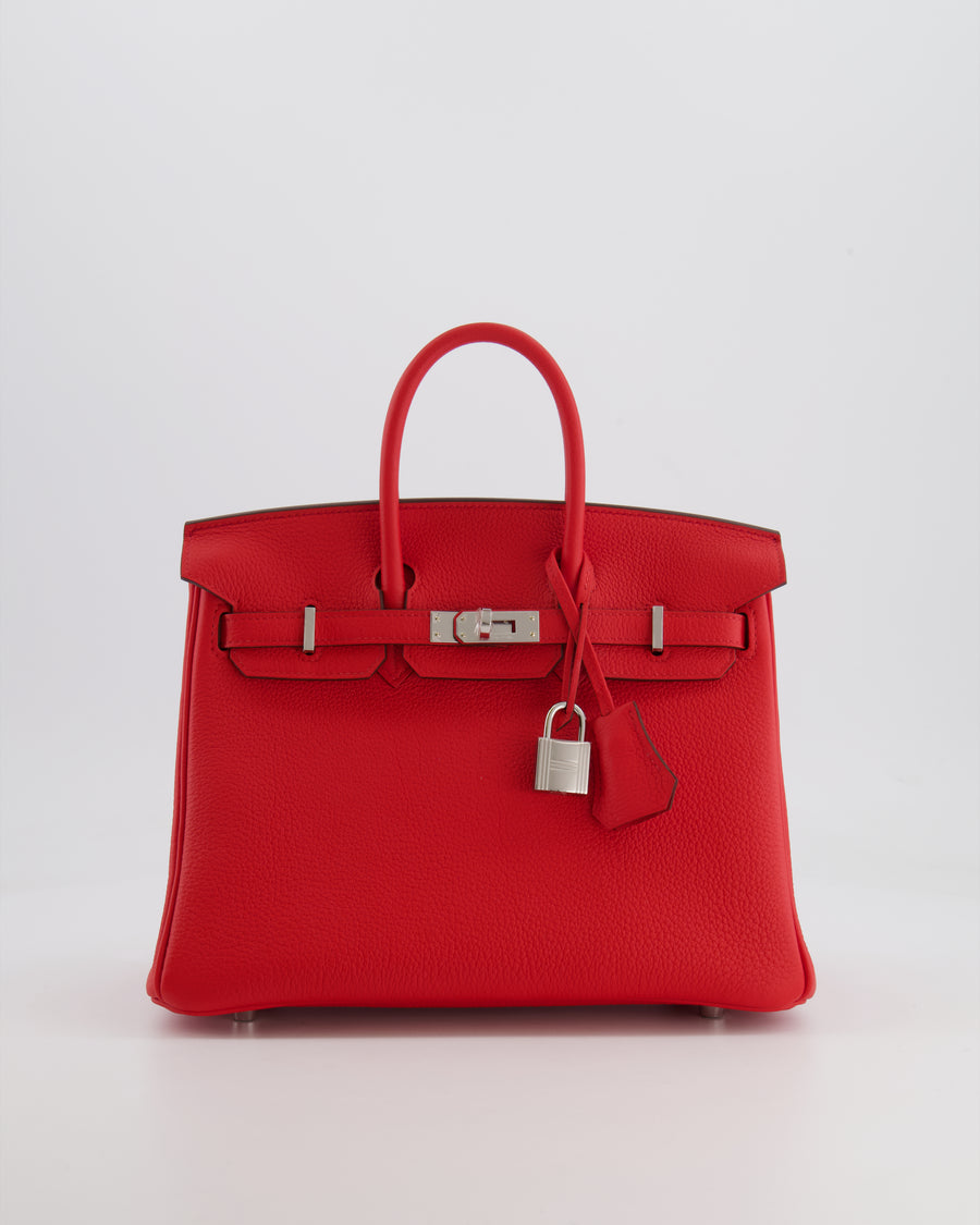Hermès Birkin 25 Retourne Bag in Rouge de Coeur Togo Leather with Palladium Hardware