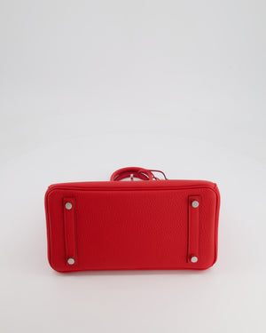 Hermès Birkin 25 Retourne Bag in Rouge de Coeur Togo Leather with Palladium Hardware