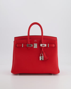 Hermès Birkin 25 Retourne Bag in Rouge de Coeur Togo Leather with Palladium Hardware