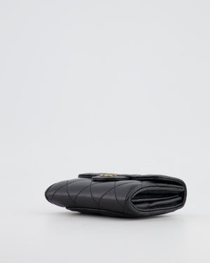 Chanel Black Coin Holder in Lambskin Leather with Champagne Gold CC Logo