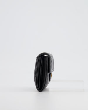 Chanel Black Coin Holder in Lambskin Leather with Champagne Gold CC Logo