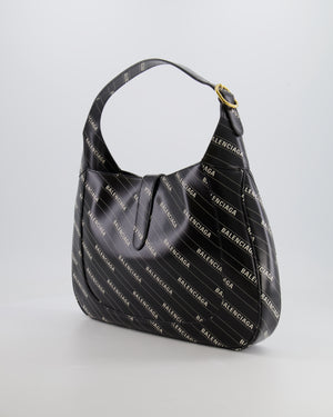 Gucci x Balenciaga Black and White Logo Jackie Large Bag with Gold Hardware RRP £3,090