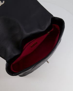 Chanel Black Maxi 19 Bag in Quilted Goatskin Leather with Mixed Hardware