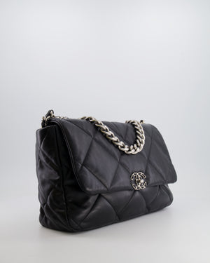 Chanel Black Maxi 19 Bag in Quilted Goatskin Leather with Mixed Hardware