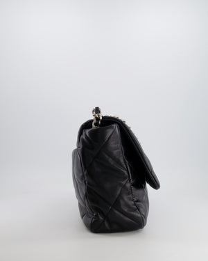 Chanel Black Maxi 19 Bag in Quilted Goatskin Leather with Mixed Hardware