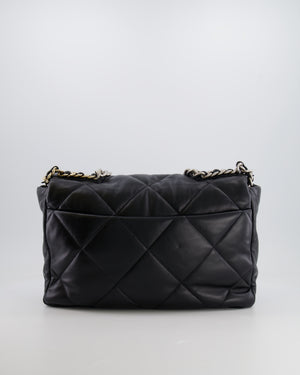 Chanel Black Maxi 19 Bag in Quilted Goatskin Leather with Mixed Hardware