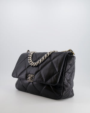 Chanel Black Maxi 19 Bag in Quilted Goatskin Leather with Mixed Hardware