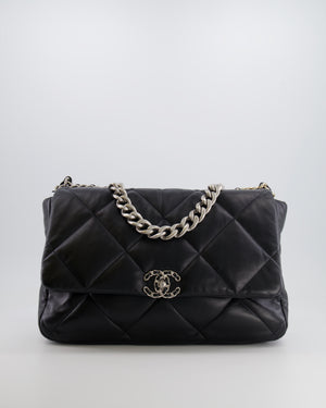 Chanel Black Maxi 19 Bag in Quilted Goatskin Leather with Mixed Hardware