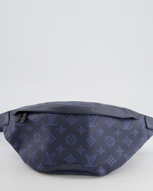 Louis Vuitton Blue Leather Monogram Shadow Discovery Bum Bag with Black Hardware RRP £1,730
