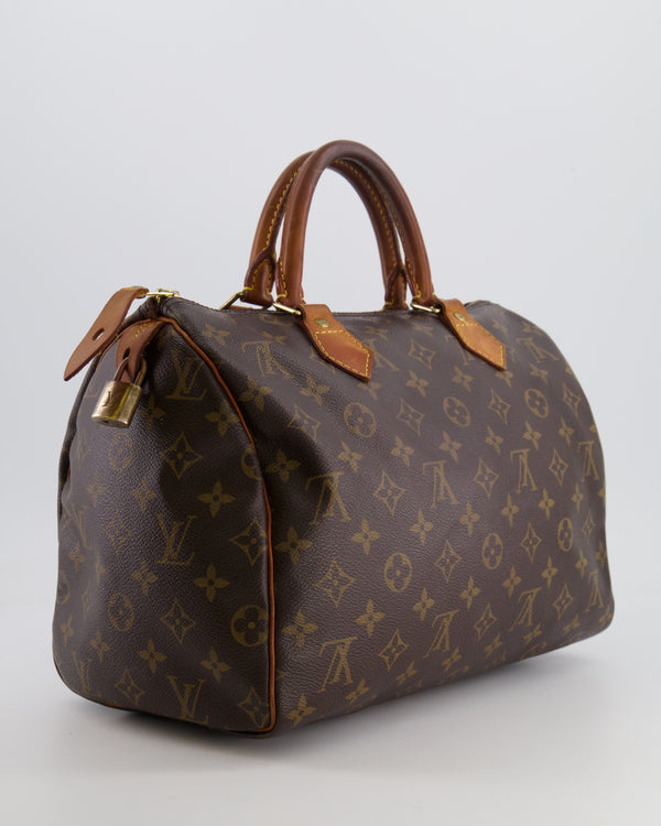 Louis Vuitton Brown Monogram Canvas Speedy 30 Bag with Gold Hardware RRP £1,490