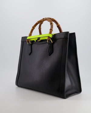 Gucci Black Diana Large Tote Leather Bag with Shiny Antique Gold Hardware &amp; Bamboo Handle RRP £3,790