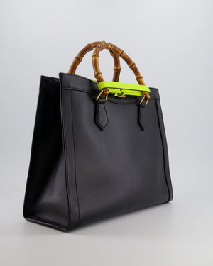 Gucci Black Diana Large Tote Leather Bag with Shiny Antique Gold Hardware &amp; Bamboo Handle RRP £3,790