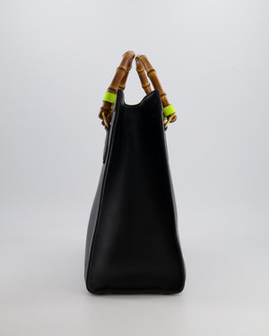 Gucci Black Diana Large Tote Leather Bag with Shiny Antique Gold Hardware &amp; Bamboo Handle RRP £3,790