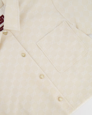 Gucci Cream Gabardine GG Logo Top and Short Set Size IT 36 (UK 4) RRP £1,660