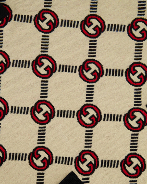 Gucci Beige, Black and Red Reversible GG Monogram Reversible Mini Dress Size S (UK 8)